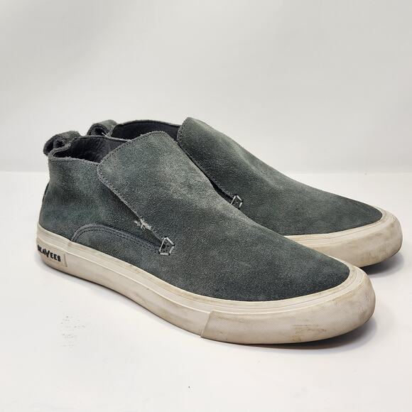 SeaVees Women Huntington Middie Suede Slip On Ankle Sneaker Size 9 Blue Gray - Picture 1 of 9